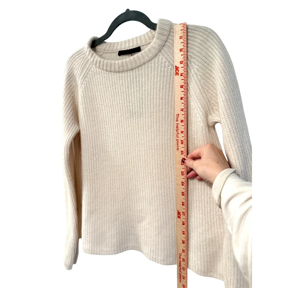 Jenni Kayne L Iconic 100% CASHMERE Fisherman Sweater $425 Ivory Cream White NWT!
